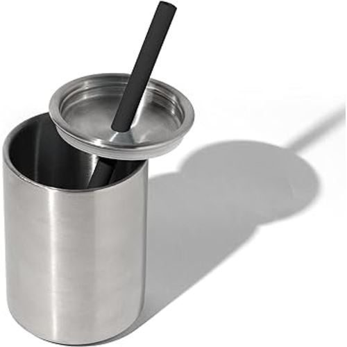 Avanchy Stainless Steel Baby Cup with Straw Lid, Sippy Cups for Toddler Kids, Baby Led Weaning 5 Ounce, 6 Months old Babies - Black