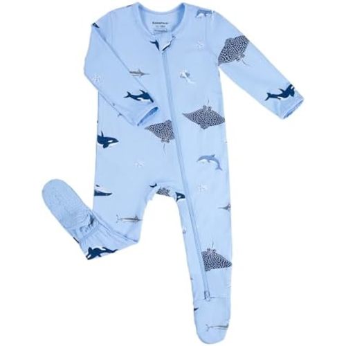 BubblePanda Rayon Made From Bamboo Baby Pajamas Baby Clothes for Boys Girls Unisex Zip-Front Non-Slip Onesie Sleeper