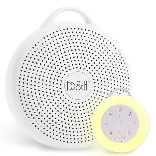 b&h Portable White Noise Sound Machine for Baby, Kids & Adult with Night Light, 24 Soothing Sounds, Bluetooth Speaker, 9 Colors Light, Rechargeable Lullaby Sleep Machine for Home Privacy and Travel