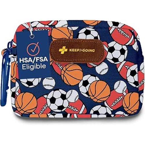 KeepGoing Small Travel First Aid Kit Kids – 60 Pc. Mini First Aid Kit for Purse, Diaper Bag, & Backpack with Latex-Free Bandages – 4 Oz., & 4.5 x 3.5 x 2 in, TSA-Approved