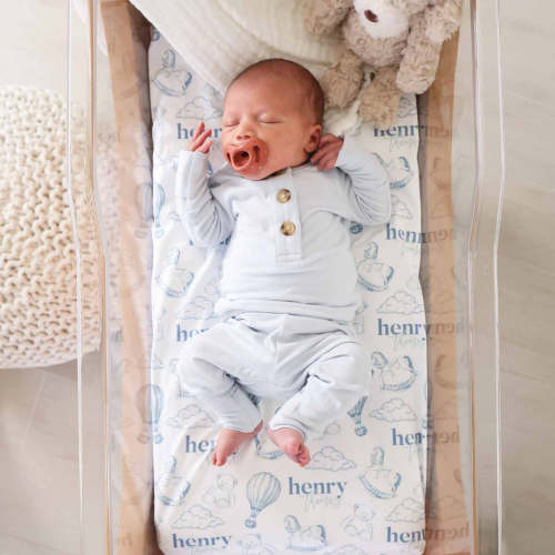 Up In The Clouds Personalized Swaddle Blanket