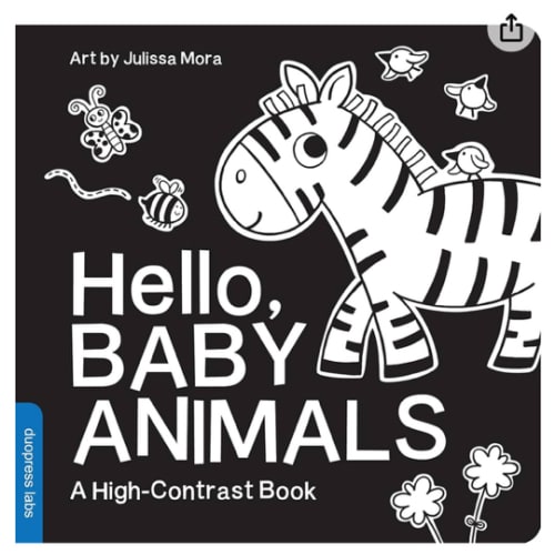 Hello, Baby Animals: A Black-and-White Board Book for Babies That Helps Visual Development (High-Contrast Books)