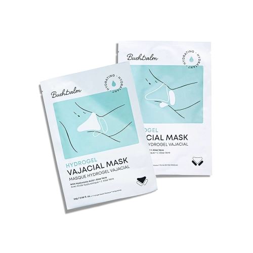 Bushbalm Hydrogel Vajacial Mask - Hydrating Mask with Hyaluronic Acid and Aloe Vera to Cool and Soothe Skin Post-Hair Removal, 1 Full Masks Set