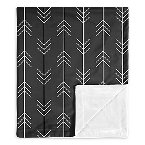 Sweet Jojo Designs Rustic Patch Arrow Swaddle Blanket in Black/White