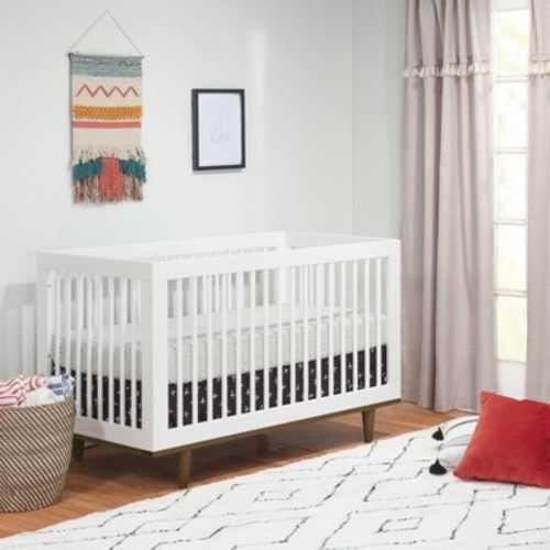 DaVinci Marley 3-in-1 Convertible Crib - White Finish and Walnut Legs