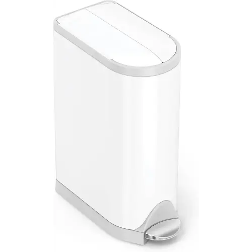 simplehuman Diaper Can with Odor Control System (Odorsorb Pods and Odorsorb Liners), 18 Liter/ 4.8 Gallon, White Stainless Steel