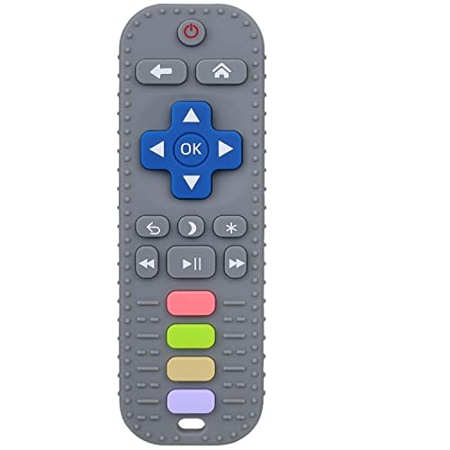 Chuya TV Remote Teether for 0-12-18 Months Babies Infant Toddlers Remote Teethers Silicone Baby Teething Toys