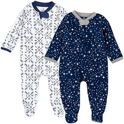 HonestBaby Sleep and Play Footed Pajamas, Newborn