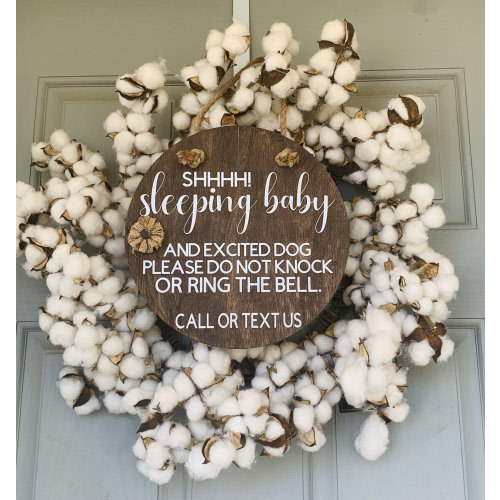Shhhh Sleeping Baby and Excited Dog Please Do Not Knock Or Ring The Bell, Call Or Text Us/ Door Sign/ Sleeping Baby Sign