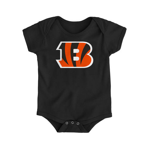 Cincinnati Bengals Baby Black Primary Logo B Short Sleeve One Piece