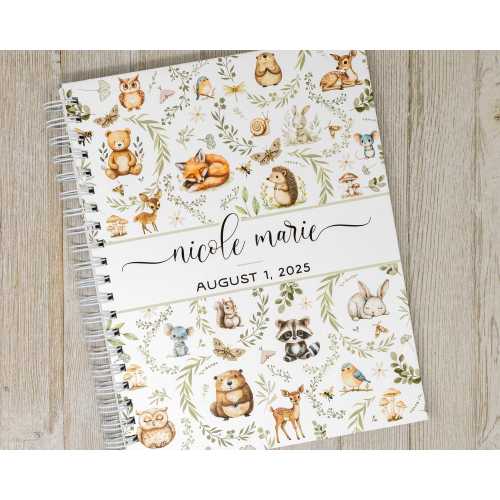 Woodland Baby Book - Hardcover First Year Baby Journal - Personalized Baby Memory Book - Forest Animals - Baby Boy or Girl - Woodland Cuties