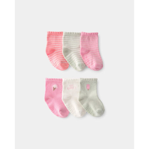 Baby Girl 6-Pack Ice Cream Socks - Pink/Ivory | Carter's