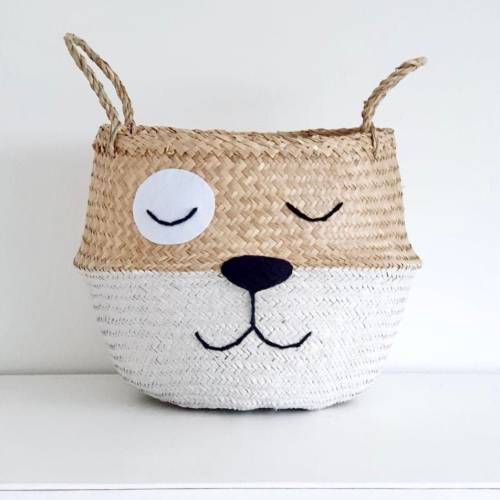 Dog belly basket storage bin for nursery or playroom by Bellybambino