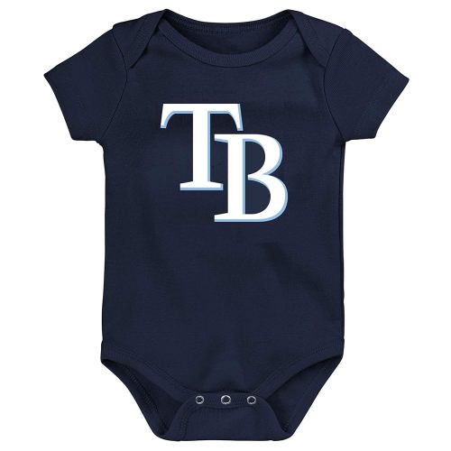 MLB Newborn & Infants 0-24 Months Primary Logo Creeper Bodysuit Romper (Tampa Bay Rays Navy, 6/9 Months)