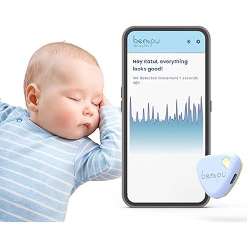 BellyButton Baby Movement Monitor for peace of mind, with gentle vibration, app alerts, easy clip, portable design, and safe for babies