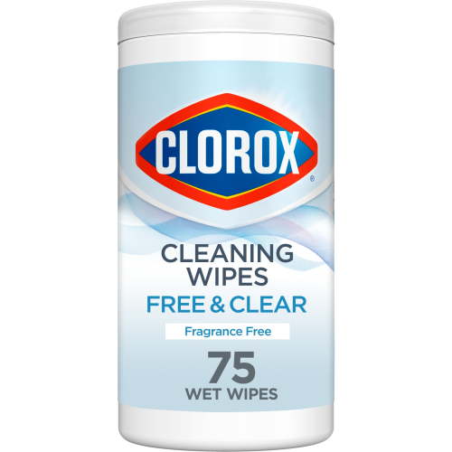 Clorox Free & Clear Cleaning Wipes, Fragrance Free, 75 Count