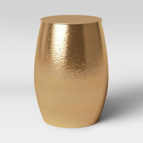 Hammered Metal Storage Patio Accent Table - Threshold™
