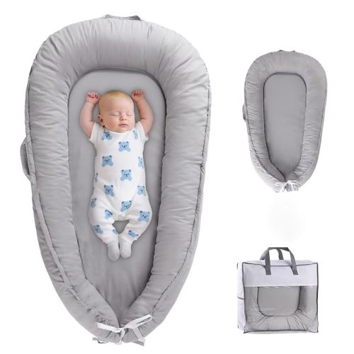 Baby Lounger for Newborn 0-24 Months, Baby Nest Snuggle Me Lounger Cover Soft Breathable Cotton, Newborn Essentials for Baby Boys & Girls Gift, Portable Infant Lounger for Home and Travel