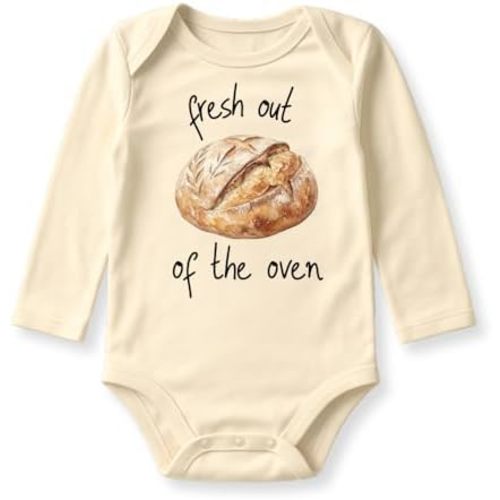 Fresh Out of The Oven Baby Bodysuit, Sourdough Baby Outfit, Sourdough Loaf Tee