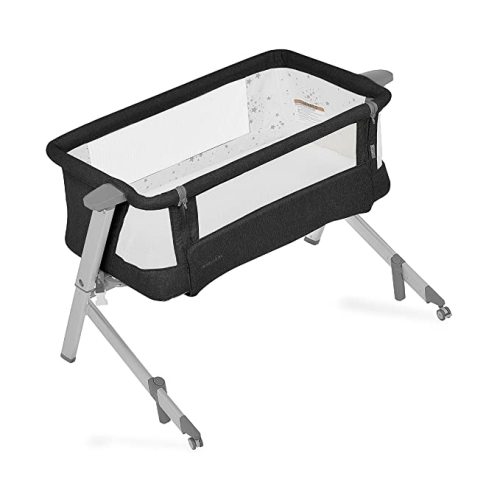 Dream On Me Skylar Bassinet and Beside Sleeper in Black, Lightweight and Portable Baby Bassinet, Five Position Adjustable Height, Easy to Fold and Carry Travel Bassinet, JPMA Certified