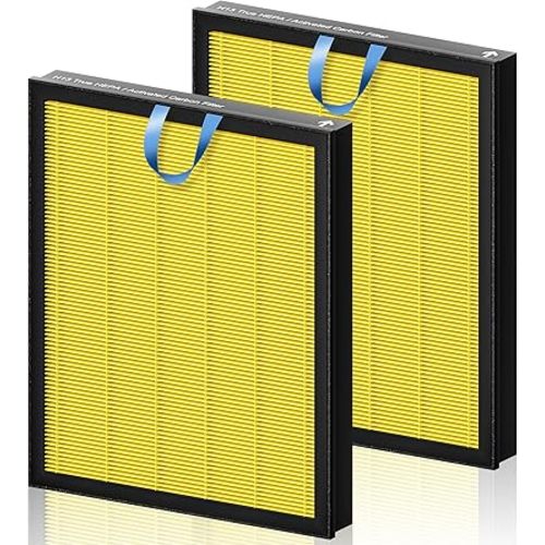 Vital 200S Pet Care Replacement Filter for LEVOIT Vital 200S and Vital 200S-P Air Purifier, H13 True HEPA and High-Efficiency Activated Carbon Filter, Vital 200S-RF-PA, LRF-V201-YUS, 2 Pack, Yellow