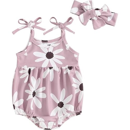 Infant Newborn Baby Girl Floral Romper Kids Spaghetti Strap One Piece Jumpsuit Shorts Toddler Summer Overall Clothes