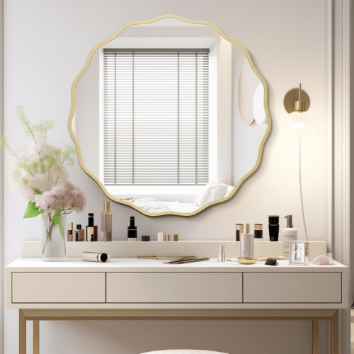 Mercer41 Elegant Aluminum Round Wave Mirror For Bathroom,Bedroom & Reviews | Wayfair