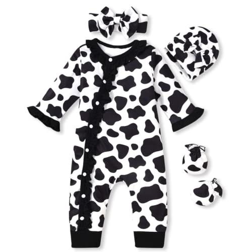 Aalizzwell Baby Girls Romper Outfit Fall Winter Clothes with Accessories