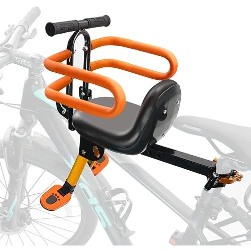 Child Bike Seat - Front Mount, Kids Bike Seat for Adult Bike,Retractable Baby Bike Seat Front Mounted, Toddler Bike Seat for Children 2~6 Years