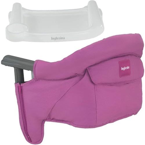 Inglesina Fast Table Chair - Fuchsia + Bundle with Tray