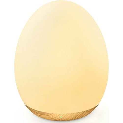 MediAcous Night Lights for Kids Room, Baby Night Light with 7 Colors Changing & Dimming Function, Rechargeable Kids Night Light with 1 Hour Timer & Touch Control, Up to 100H, Wood Grain