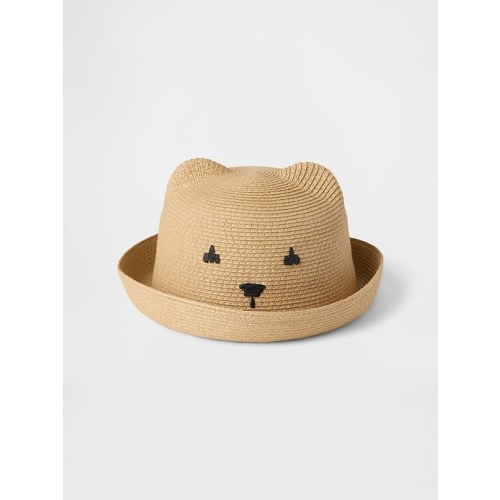 Toddler Straw Bear Hat
