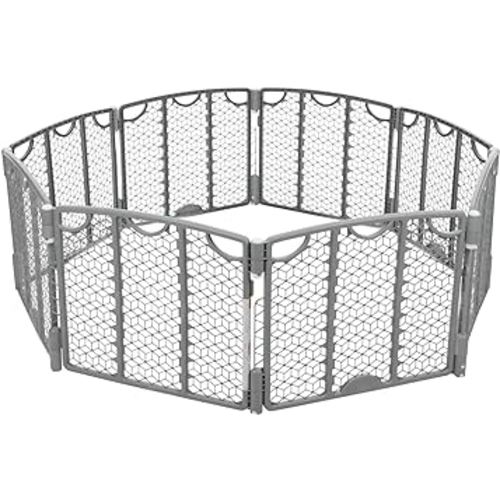 Evenflo Versatile Play Space Adjustable Play Area, 8-Panel (Cool Gray)