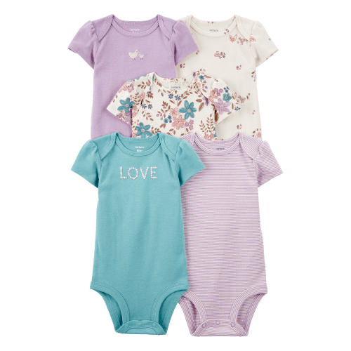 Baby 5-Pack Floral Short-Sleeve Bodysuits - Carter's | Carter's
