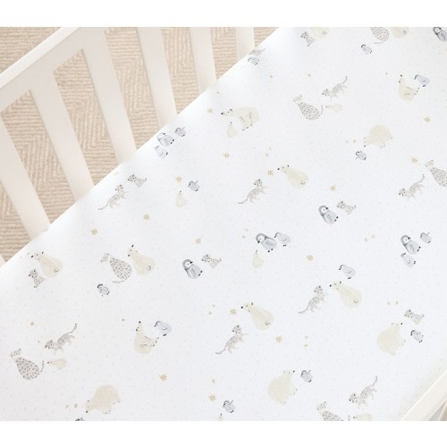 Winter Friends Organic Crib Fitted Sheet