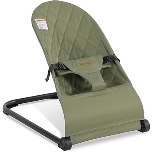 Baby Bouncer,Baby Bouncer Seat,Portable Infant Bouncer with 3-Point Safety Harness,Ergonomic Bouncy Seat, Newborns Bouncer for Babies 0-6 Months up to 20lbs,ASTM-Certified(Green)