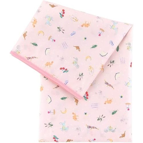 Bumkins Disney Baby Splat Mat for Under High Chair, Babies Toddlers Eating Mess Mat, Waterproof Reusable Cloth for Arts and Crafts, Playtime Mat for Kids, Floor or Table 42inx42in, Princess Magic Pink