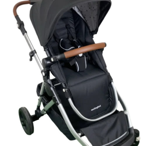 Mockingbird Single to Double 2.0 Stroller, 2024, Black, Silver With Pe