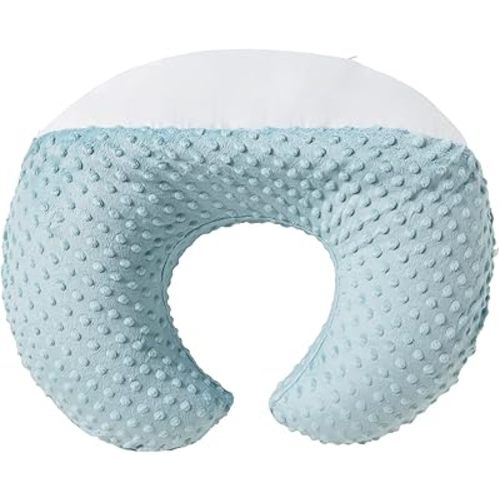 Nursing Pillow and Positioner Breastfeeding and Bottle Feeding, Propping Baby, Tummy Time, Sitting Support for Baby Boy Baby Girl, with Removable Dots Cover (Cloud Blue)