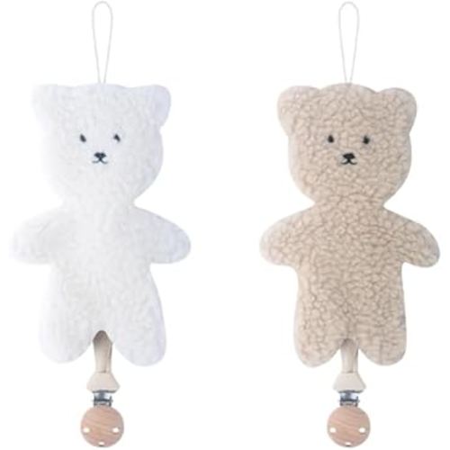 Baby Cartoon Pacifier Clip Holder,Light and Soft Dummy Holder Binky Holder Handmade 2 Pack