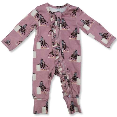Barrel Racer -Ruffled- Folding Feet Jammies – Cowkid Clothing Company