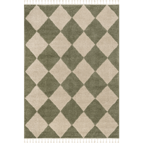 Aylin Diamond Tasseled Rug | Green