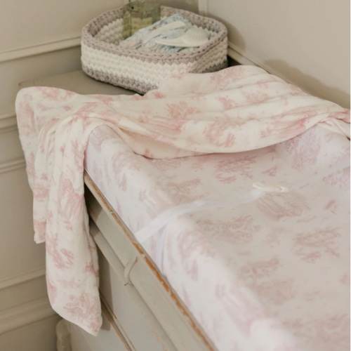 Spring Toile Pink Contour Change Pad