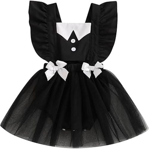Baby Girl Halloween Outfit Ghost Skeleton Bodysuit Romper Ruffle Tulle Dress Gothic Stuff One Piece Jumpsuit Outfits