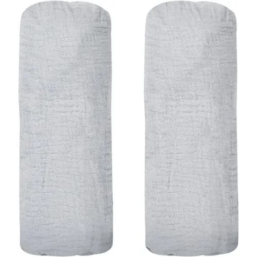 2 Pack Organic Fitted Sheets for Newton Baby Bassinet & Bedside Sleeper - 100% Breathable, Washable, and Skin-Friendly, 19" x 35", Grey