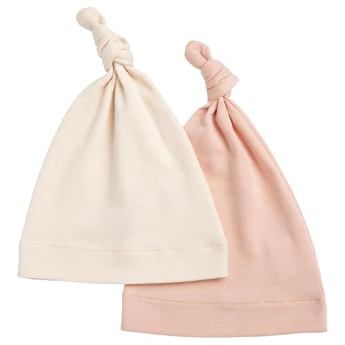 MON CHOU Baby Knotted Hat, 100% Organic Pima Cotton Jersey Beanie, Super-Soft Cap for Newborn Infant Boy Girl Unisex