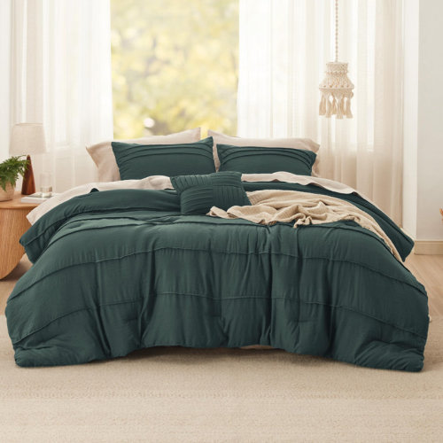 Bedsure Prewashed Microfiber Pinch Pleat Comforter Set & Reviews | Wayfair