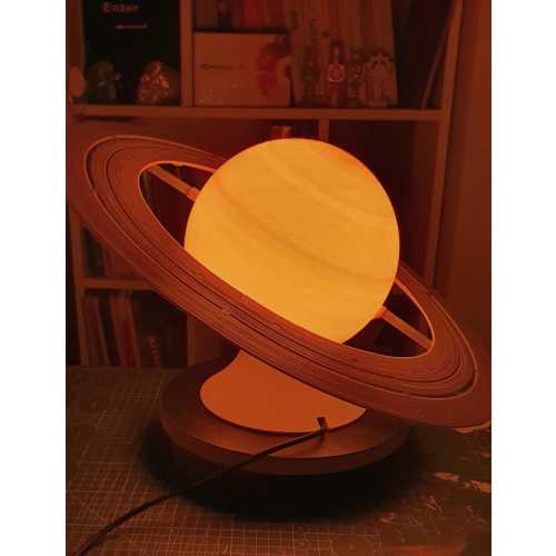 Saturn Lamp -- NASA Realistic Saturn Surface -- Table Decor Night Light