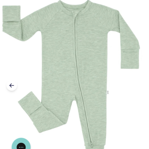 Heather Sage Ribbed Zippy - Little Sleepies
