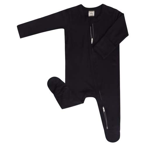6-9M Zippered Footie in Onyx
